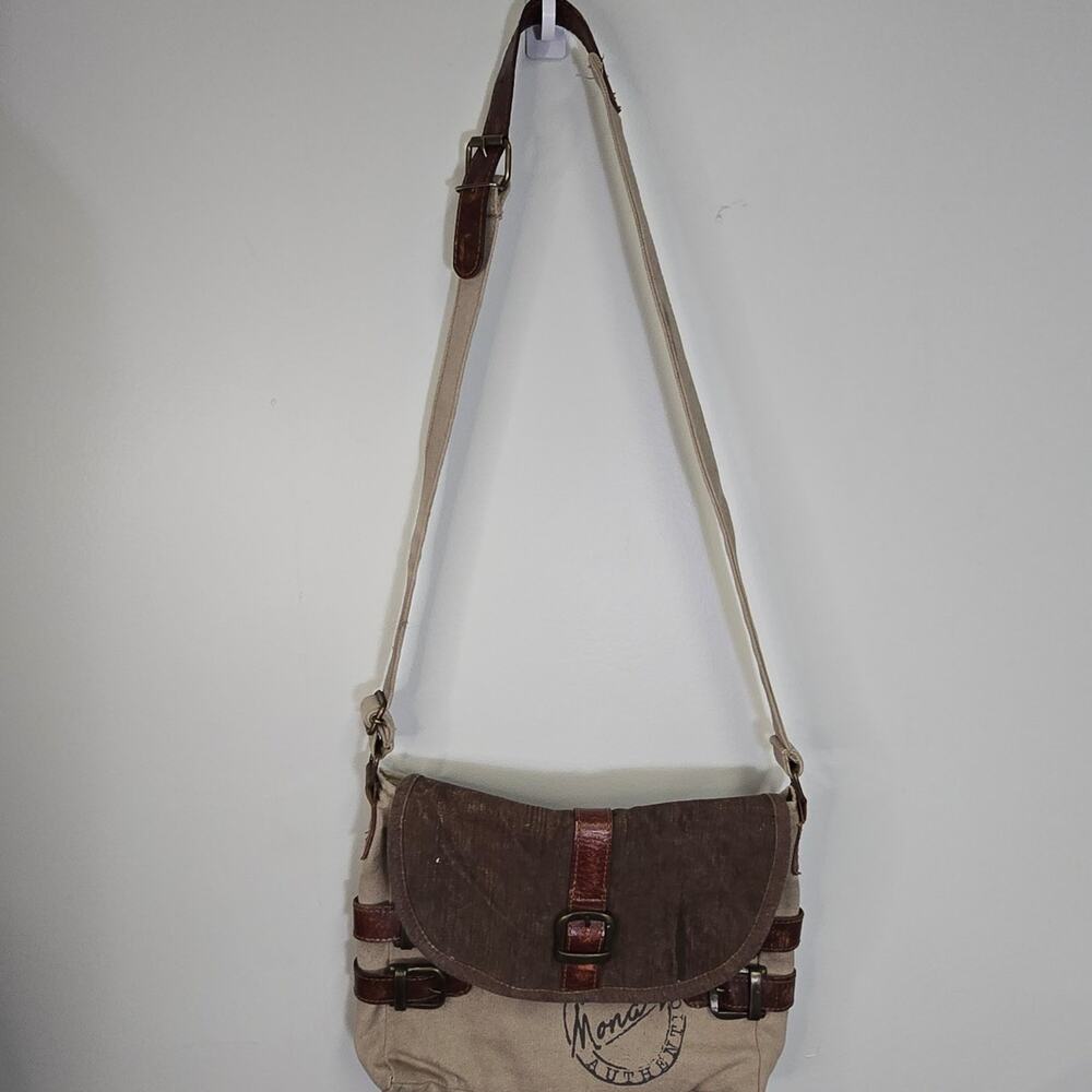 Mona B Canvas & Leather Shoulder Bag